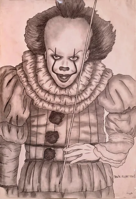 IT, il pagliaccio, disegno a matita